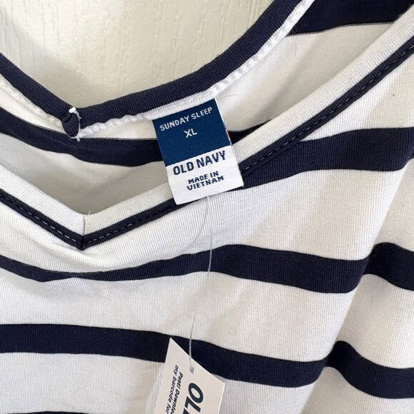 Old Navy Sunday Sleep Ultra-Soft Cami Pajama Tank Top Blue & White Stripe NEW - Picture 5 of 6